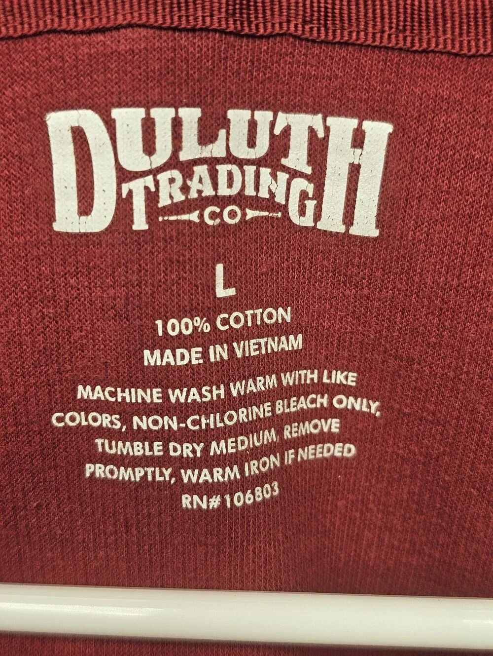 Duluth Trading Co. Long Sleeve Quarter Zip Shirt Red Men's Size L Thermal Knit